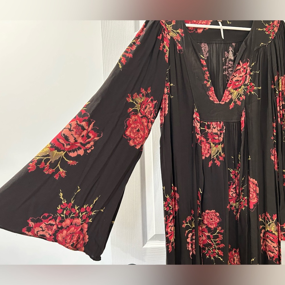 Free People Black and Red Floral Maxi Dress - Picture 3 of 8